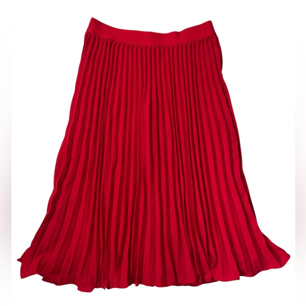 Kate Kasin women’s Red Pleated elastic waist A line Skirt